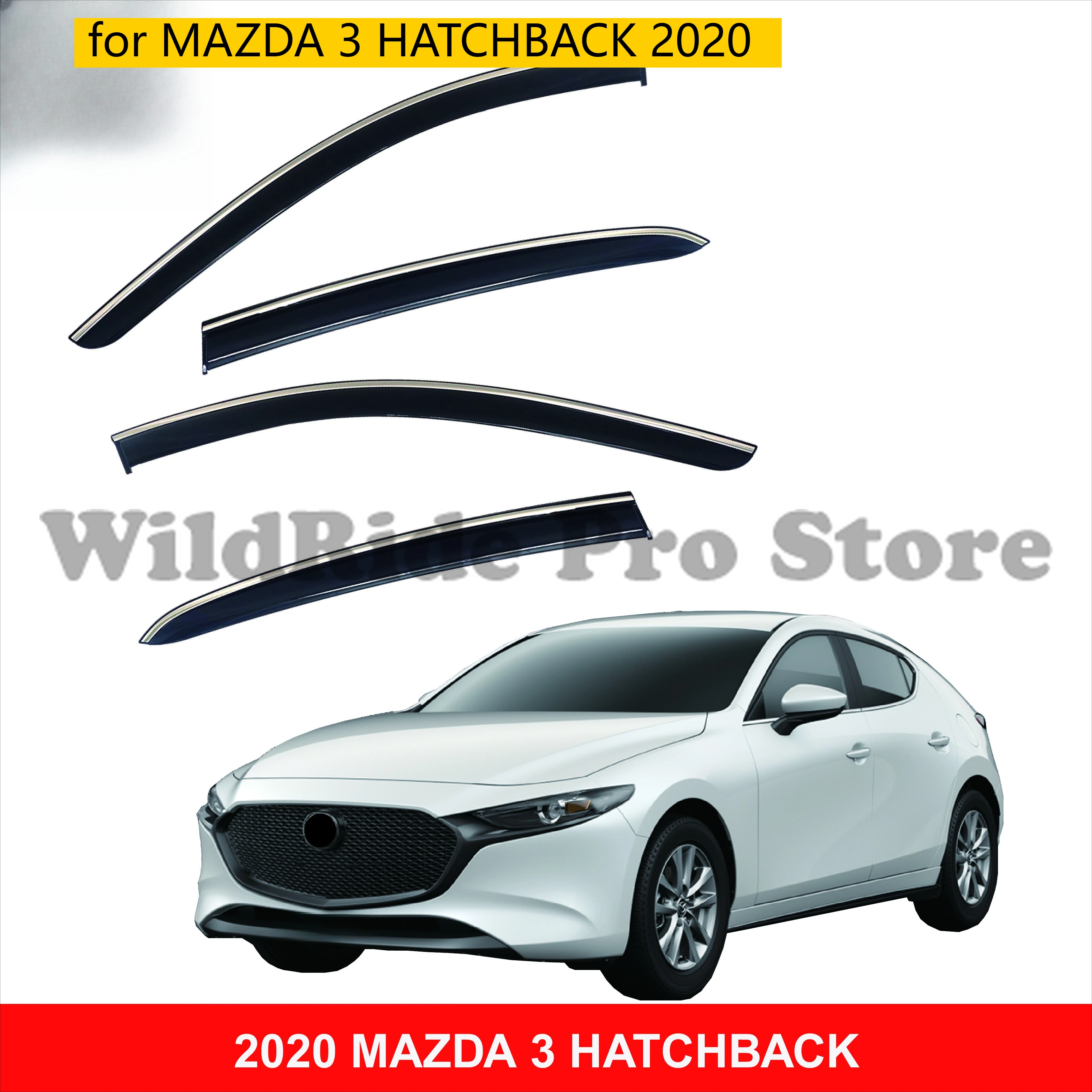

Weather Shield for MAZDA 3 HATCHBACK 2020 Wind Deflector Car Rain Visor Injection Sun Visor Rain Guard