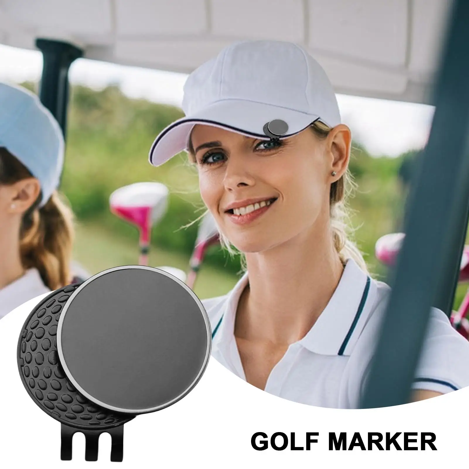 Magnetic Golf Ball Marker Portable Golf Ball Marker Hat Clip Enamel White Metal Ball Marker Hat Clip Marker Set view 5