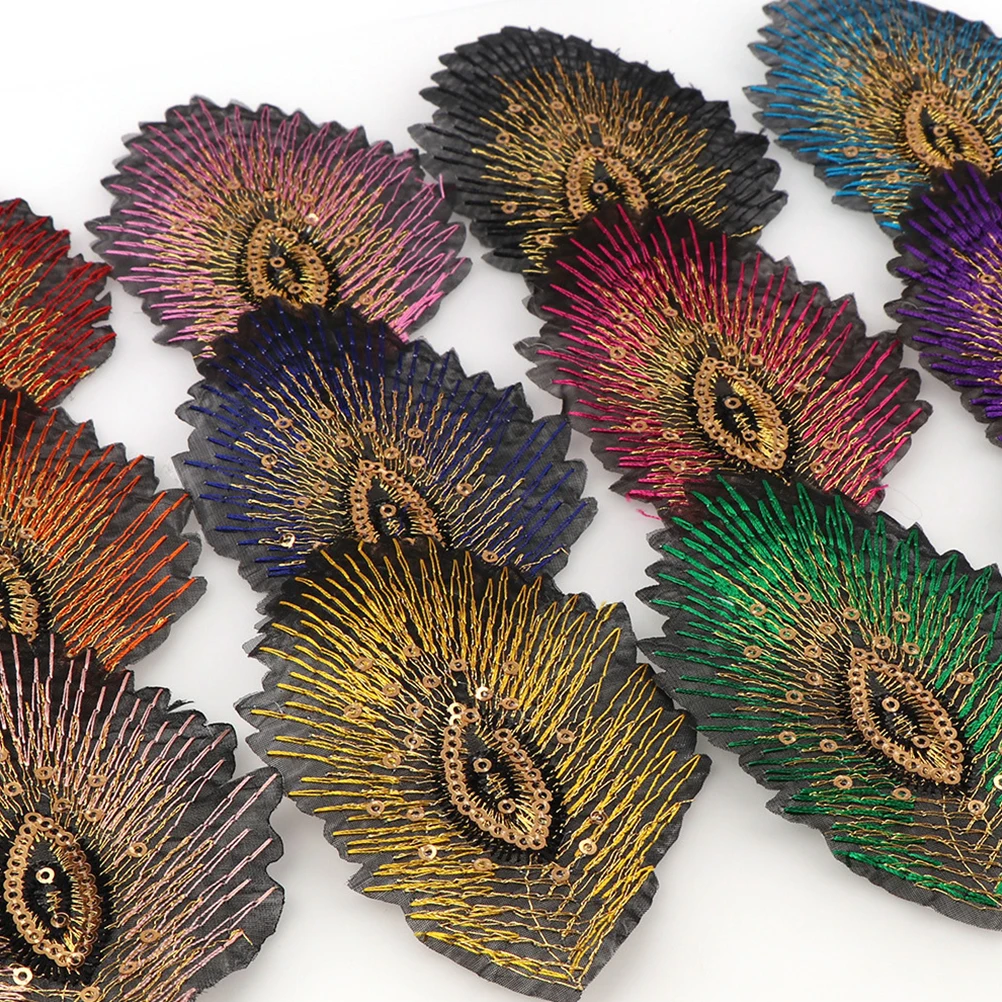 

12pcs Diy Clothes Patches Creative Sequin Embroidery Stickers Sewing Accessories For Clothing Bags Crafts Durable Hole