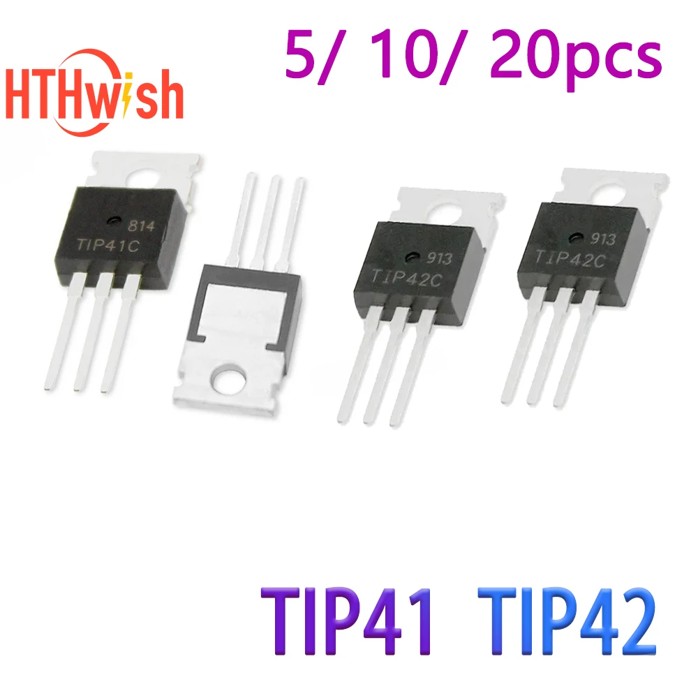 5/10/20PCS TIP41C TIP42C 6A 100V TO-220 Transistor Kit DIY NPN Transistors New Original TIP41 TIP42