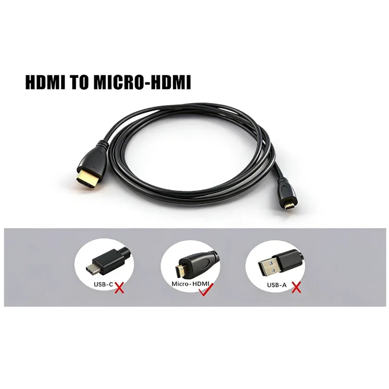 For GoPro Sony A5100 A6000 A6300 Camera, Asus ZenBook Laptop Micro HDMI-Compatible Male-to- HDMI-compatible Male Adapter Cable