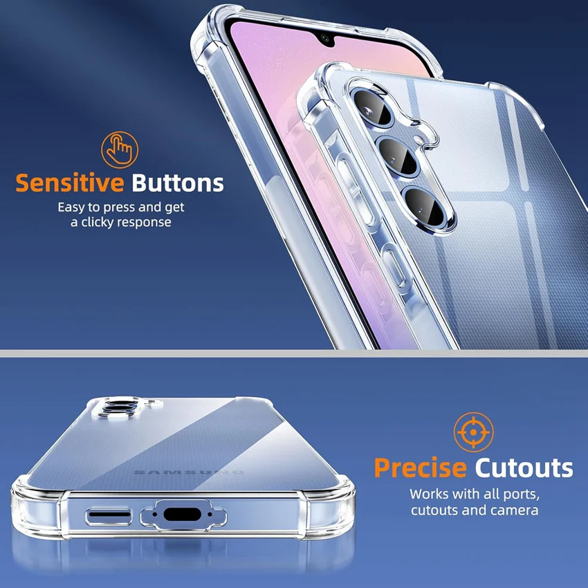 M01 M02 M02S M04 M10 M11 M13 M14 M15 Clear Case For Samsung Galaxy M20 M23 M30 M31 M32 M33 M34 M35 M51 M52 M53 M54 M55 M62 5G