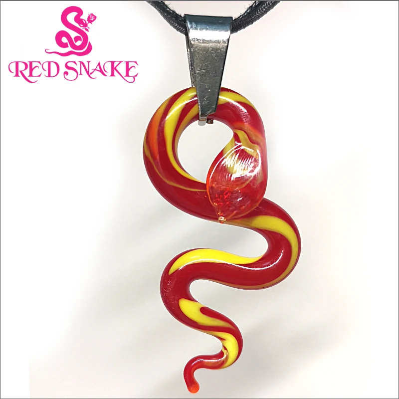 Fashion Murano Glass streamlined innervation Snake Pendant Necklaces