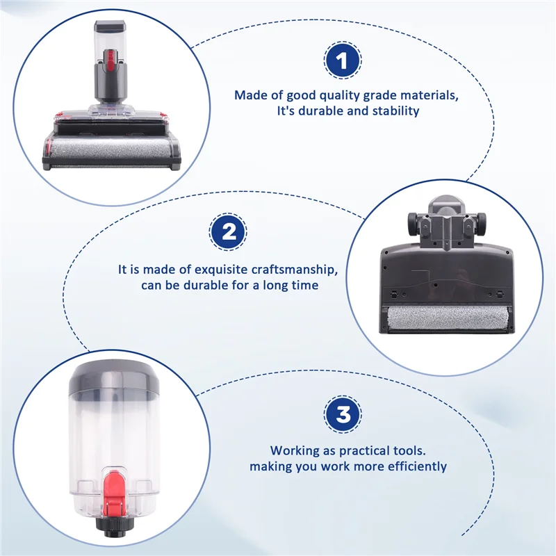 

【Price Drop】Electric Wet Dry Mopping Head For Dyson V15 V8 V7 V10 V11 Vacuum Cleaner, Automatic Cleaning Roller Brush For Hard F