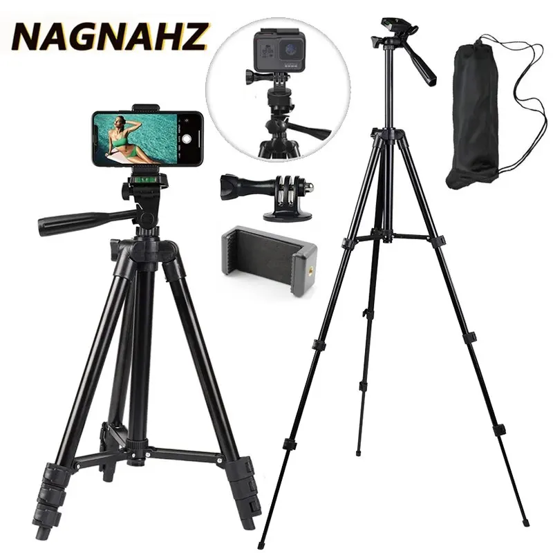 Điện Thoại NA-3120 Tripod Đứng 40Inch Phổ Nhiếp Ảnh Cho GoPro Iphone Samsung Xiaomi Huawei iPhone Nhôm Du Lịch Tripode