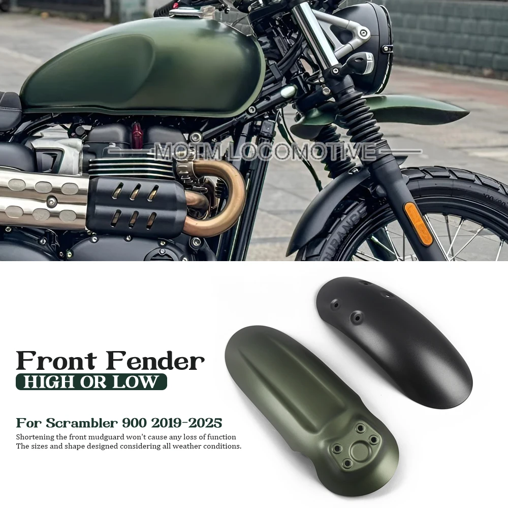 New 2019-2025 Motorcycle Front Fender High or Low Mudguard Flap Splash Cover Protector, Fits Scrambler 900