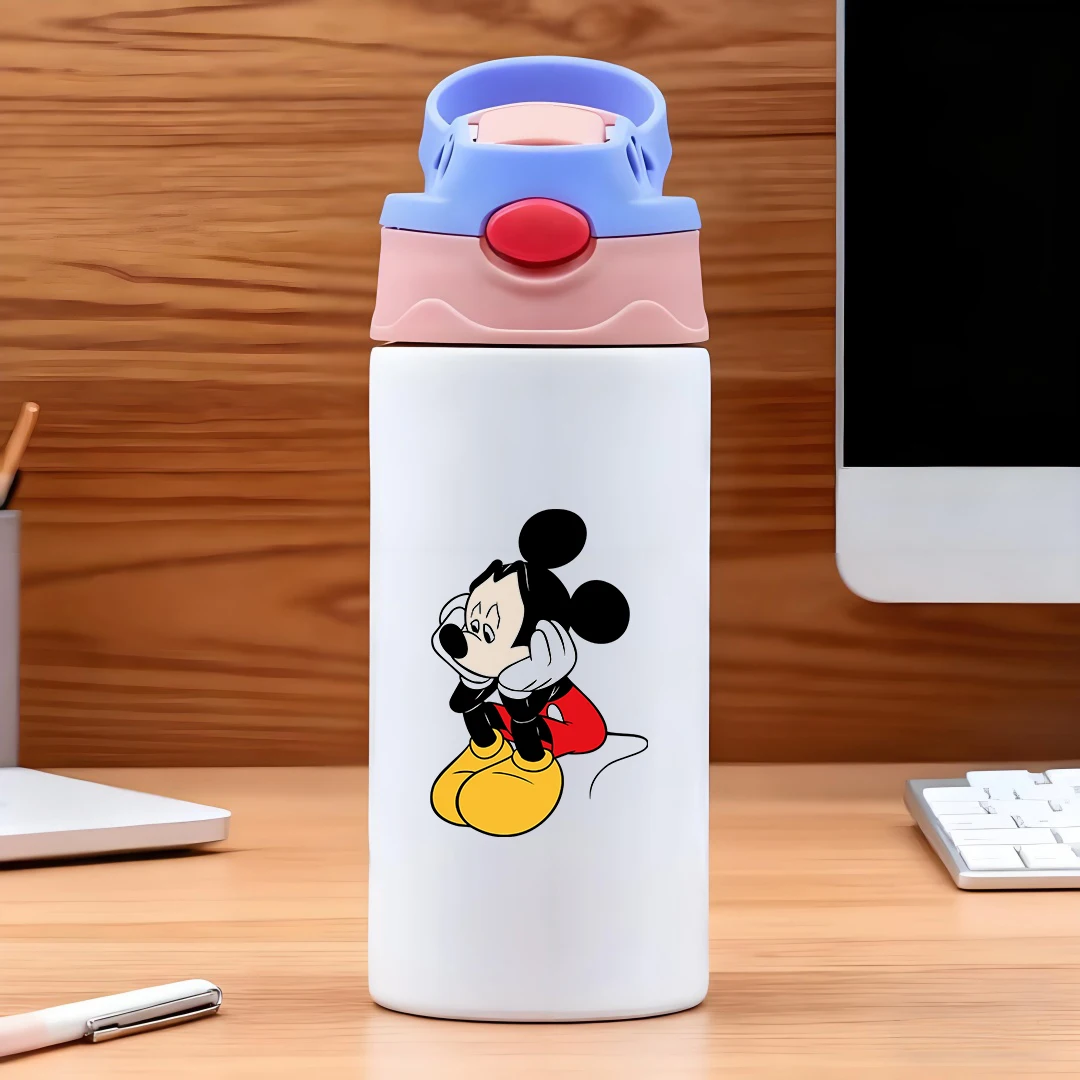 

Disney vacuum cup with classic Mickey cartoon character 304 stainless steel cartoon straw cup children's water cup New Year gift