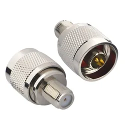 2pcs/Set N to F Coaxial Connector N Male to Female RF Coaxial Adapter N Type (Plug) to F Type (Jack) for Antenna/Analyzer/Router