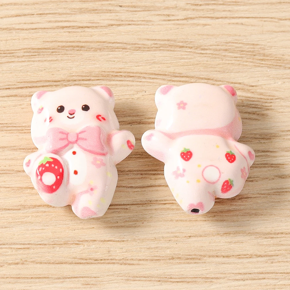 Tusember 5 Stück 15*19mm Niedliche Kawaii Keramik-Katzen-Anhänger Perlen für Schmuckherstellung Armbänder Halsketten DIY Mädchen Geschenke – Detail 8