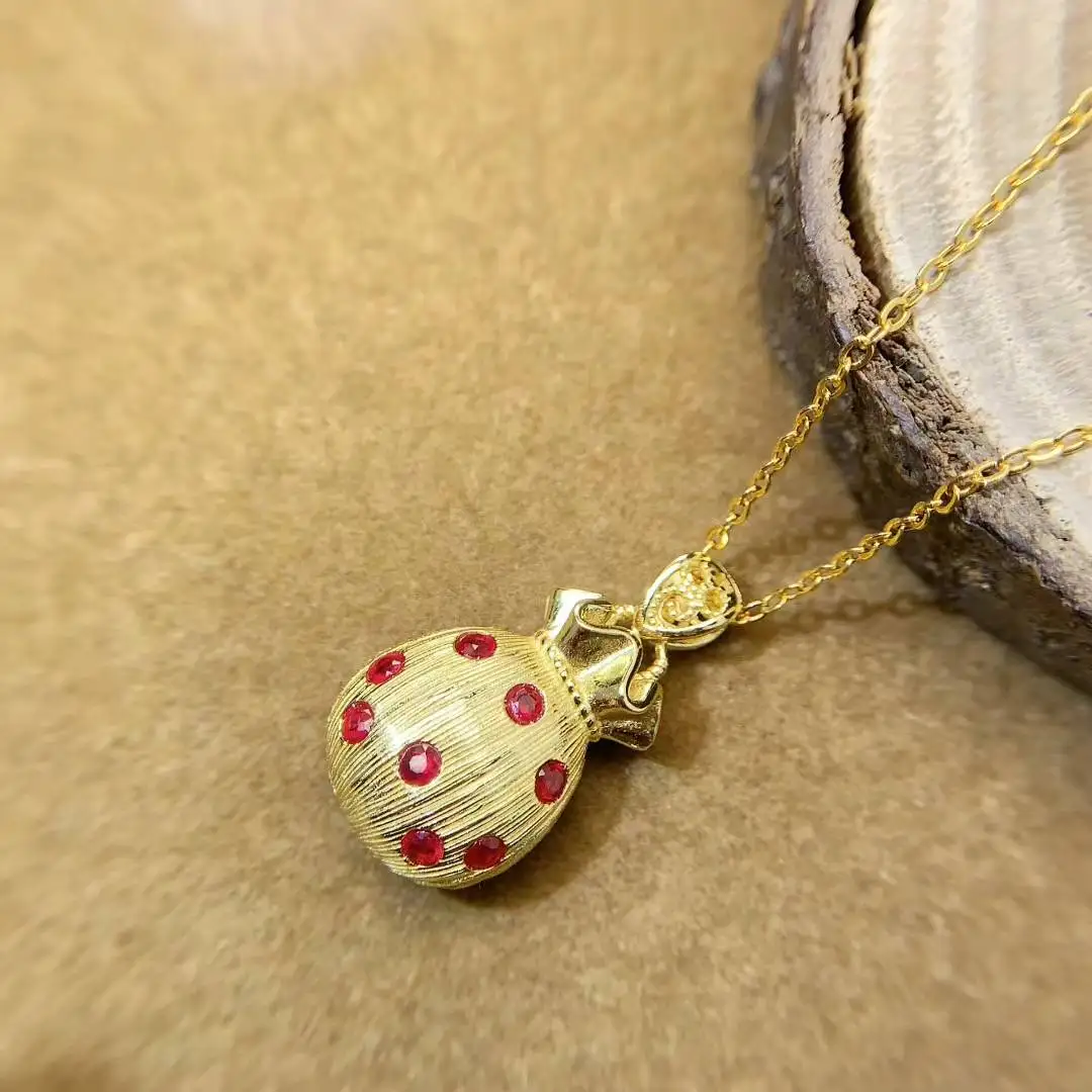 KJJEAXCMY High End Women's Pendant Natural Ruby S925 Silver Colorful and splendid The entire body is spotless and flawless