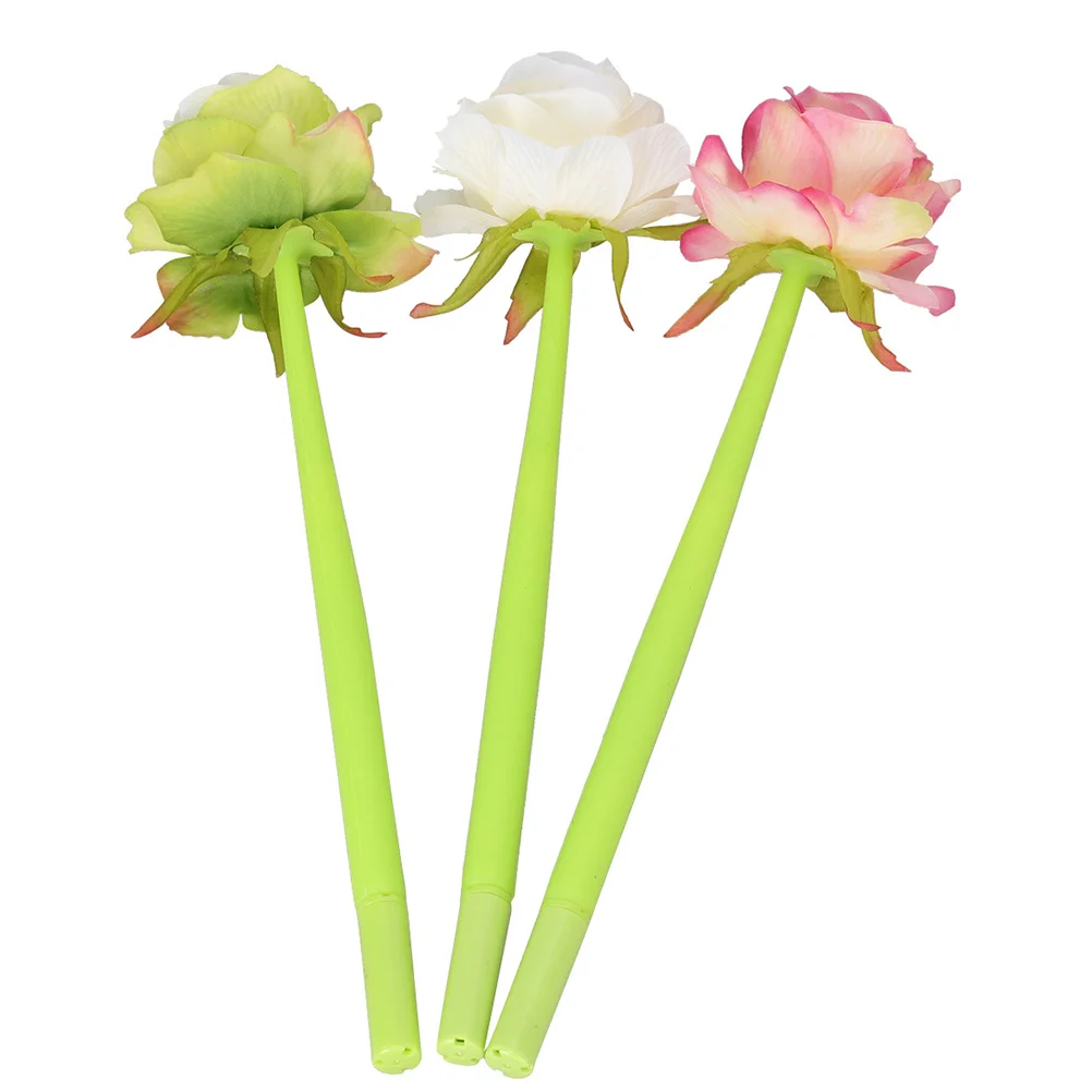 

4 PCS Soft Rubber Neutral Ink Cute Pens Aesthetic Gel for Roses Flower