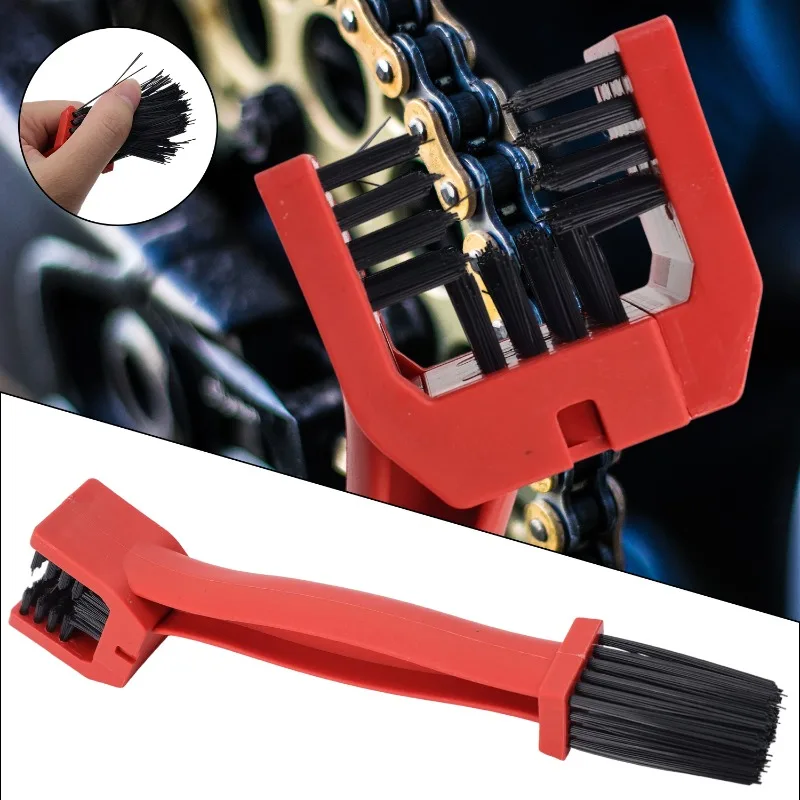 

3 Sided Motorcycle Chain Brush Cleaner Tool Bicycle Gear Grunge Scrubber Washer Dirt Bike Maintenance Accessories Cycling Kit