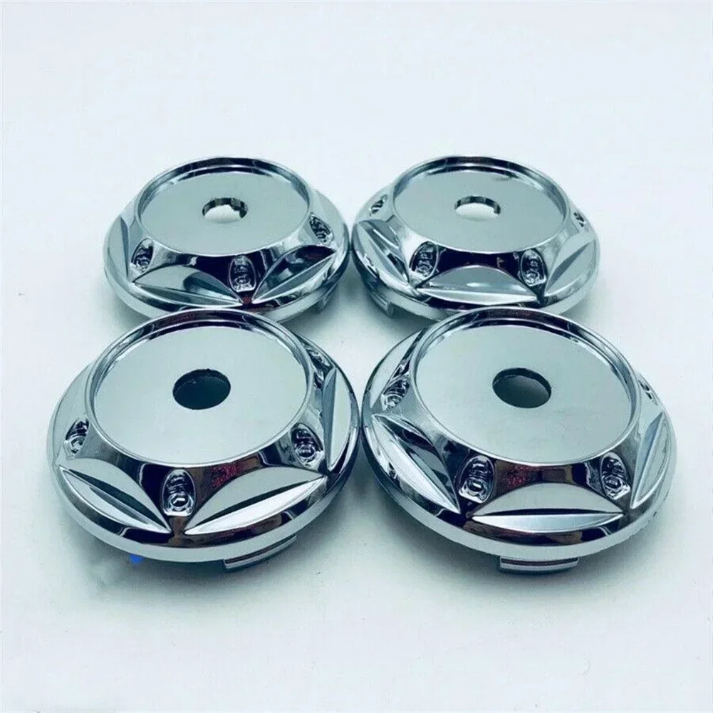 Tyre Hub Cap Cover Wheel Central Cap ABS Plastic Chrome High 27mm Inside Diameter 44.5mm Outside Diameter 68mm