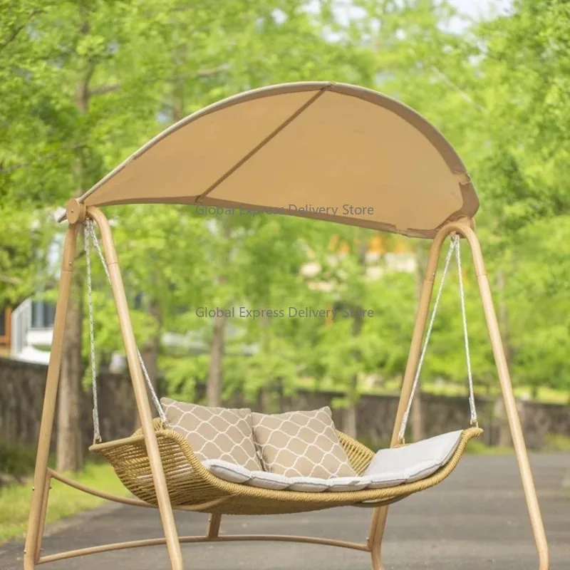 

Outdoor Swing Patio Terrace Double Rocking Chair Villa Garden Outdoor Swing Hanging Chair Yard Hanging Basket Chair