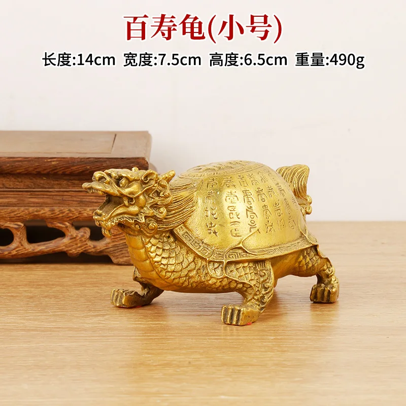 Ornamento de latão longevidade dragão tartaruga presente de aniversário para idosos