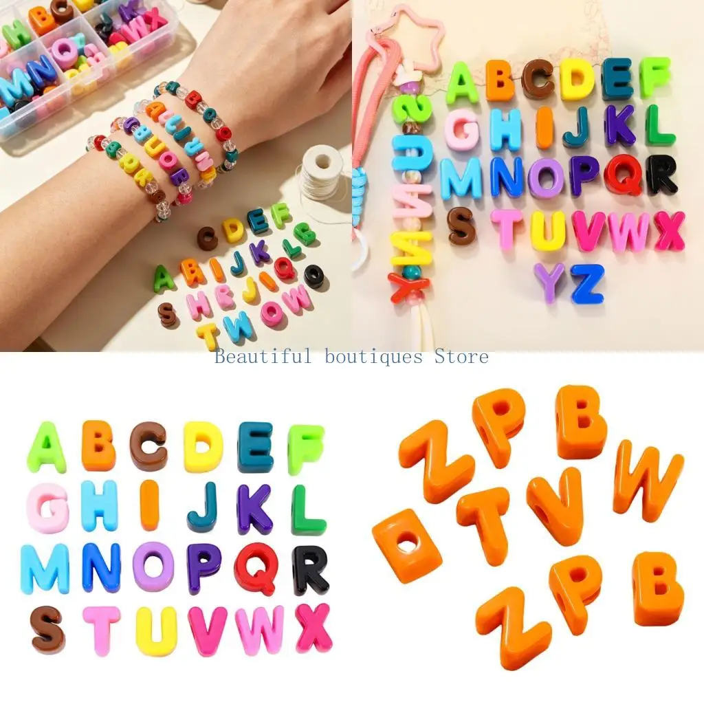 U4LF Acrylic English Letter Beads with Glossy Coated Finish for Custom Names, Initials, Jewelry, Phone Accessories, and