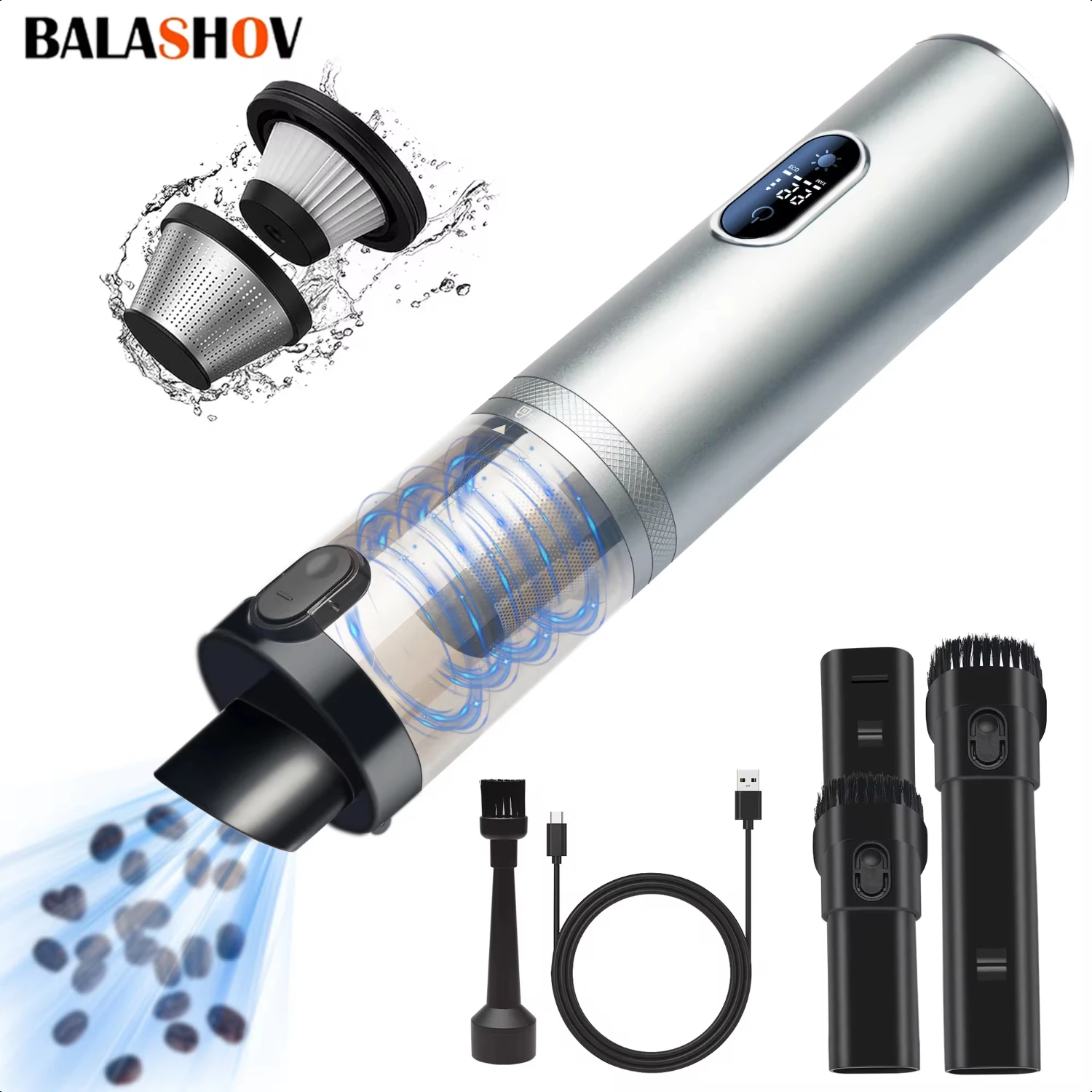 2024  13000Pa Mini Car Vacuum Cleaner Portable Wireless Handheld Cleaner   Office Appliance Poweful Cleaning Machine