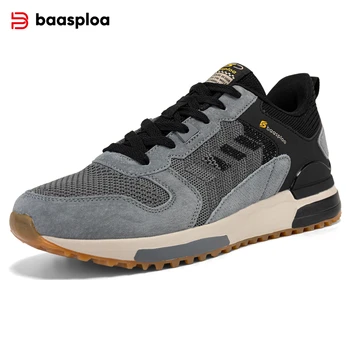 Baasploa 남성용 러닝화, 2024 야외 메쉬 표면 통기성 운동화, 남성 캐주얼 미끄럼 방지 내마모성 워킹화 