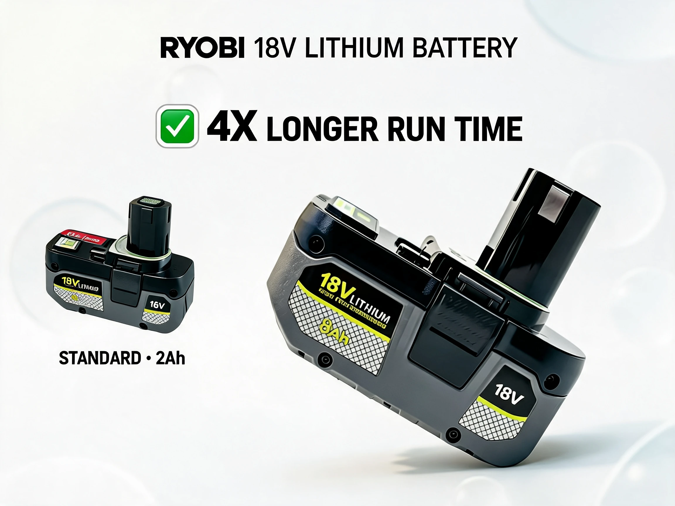 

RYOBI 18V 8.0Ah Li-ion Battery High Performance Low Self Discharge Tech P104 P107 P108 P109 RB18L20 Cordless Drill Power Tools