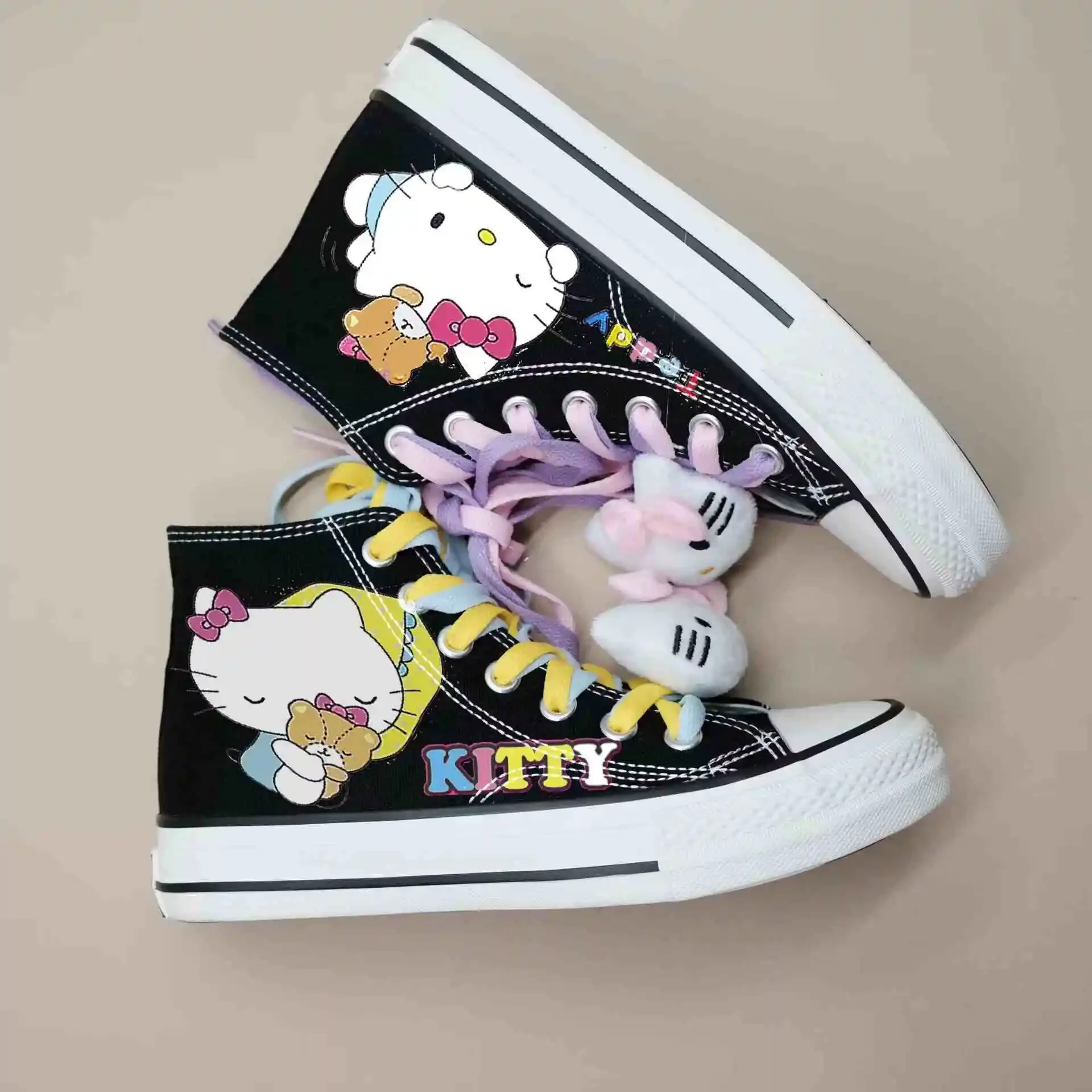 

Sanrio Kawaii Hello Kitty High-top Canvas Shoes My Melody Kero Kero Keroppi Anime Cartoon Student Niche Graffiti Casual Sneakers