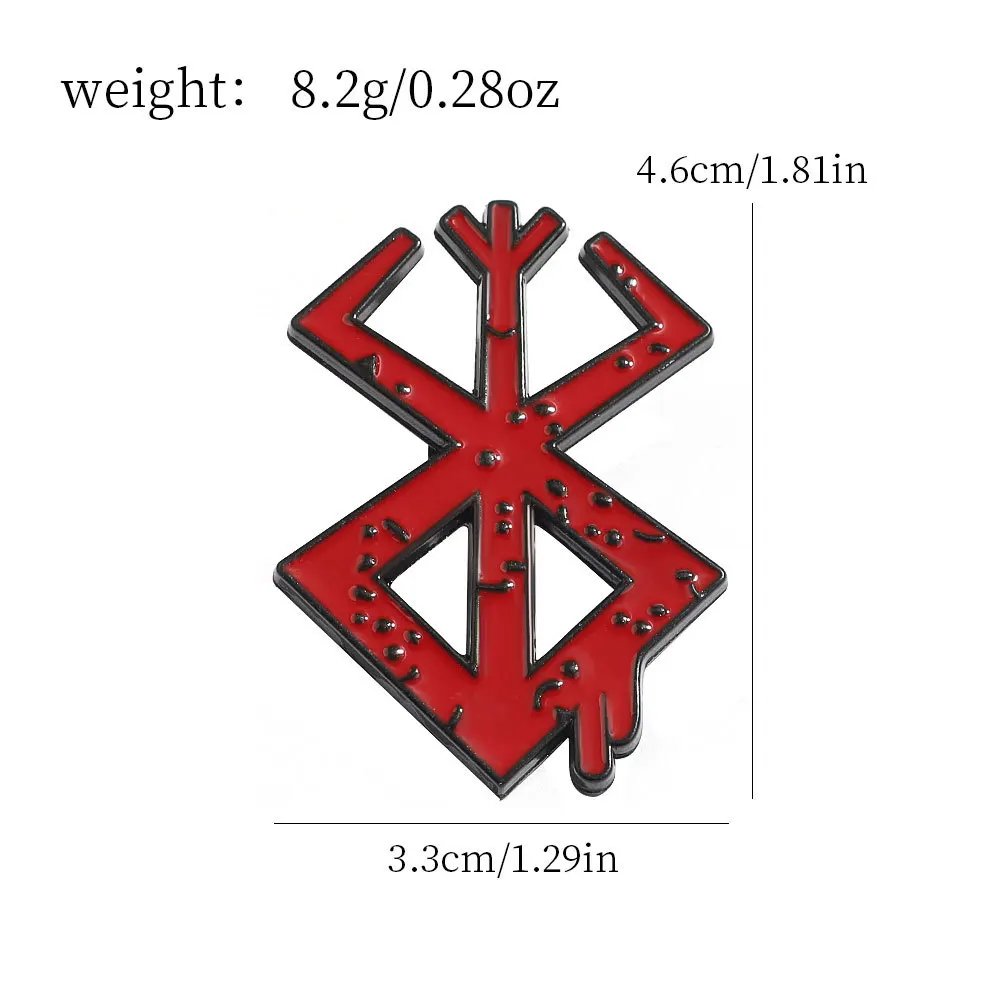 3Pcs/set Berserks Beherits Anime Game Red Cartoon Brooch Lapel Pin Backpack Hat Clothing Accessories Badge Jewelry Gift - view 3