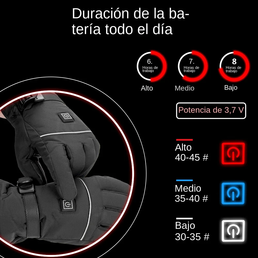 قفازات دراجة نارية ساخنة ، مقاوم للماء ، قابلة للشحن ، التدفئة ، الحرارية ، الدافئة ، الشتاء