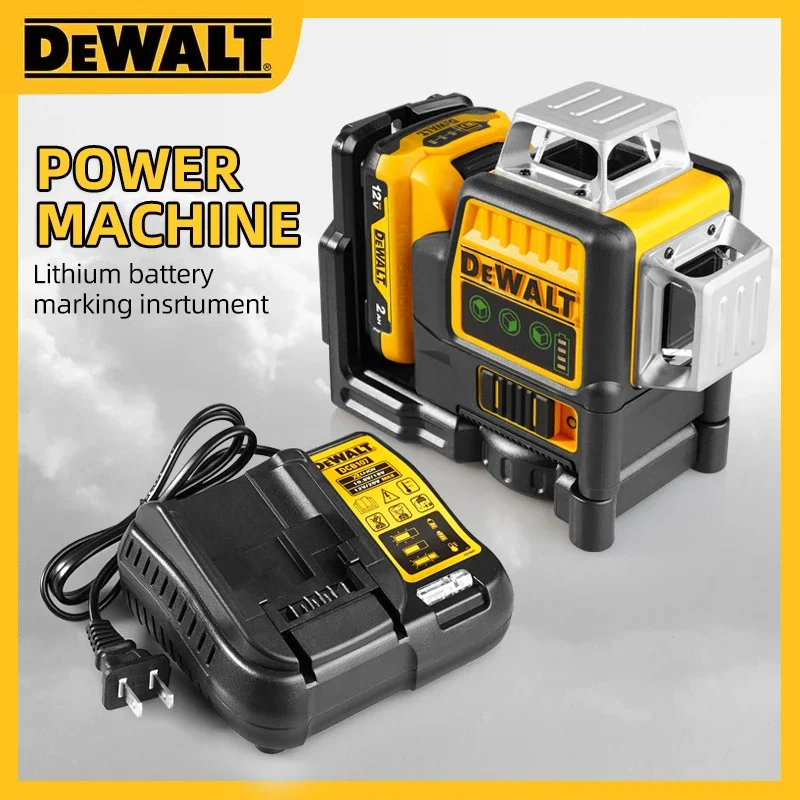 DEWALT DW089LG Laser Level 1:1 Self Levelling 12 Line 3 x 360 Green Beam Laser 12V Li-Ion Battery Lasers Outdoor