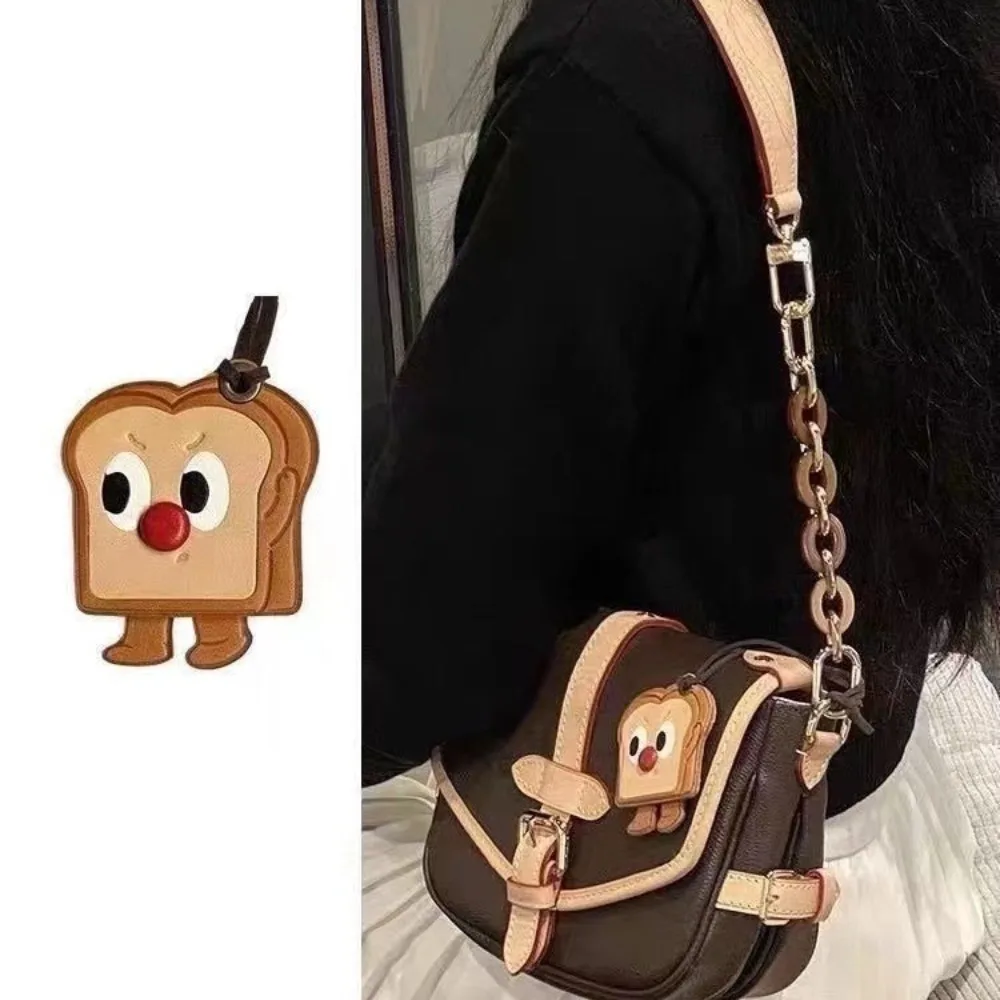 PU Leather PU Leather Toast Pendant Croissant Toast Leather Backpack Accessories Bag Accessories Cartoon Bag Pendant Women