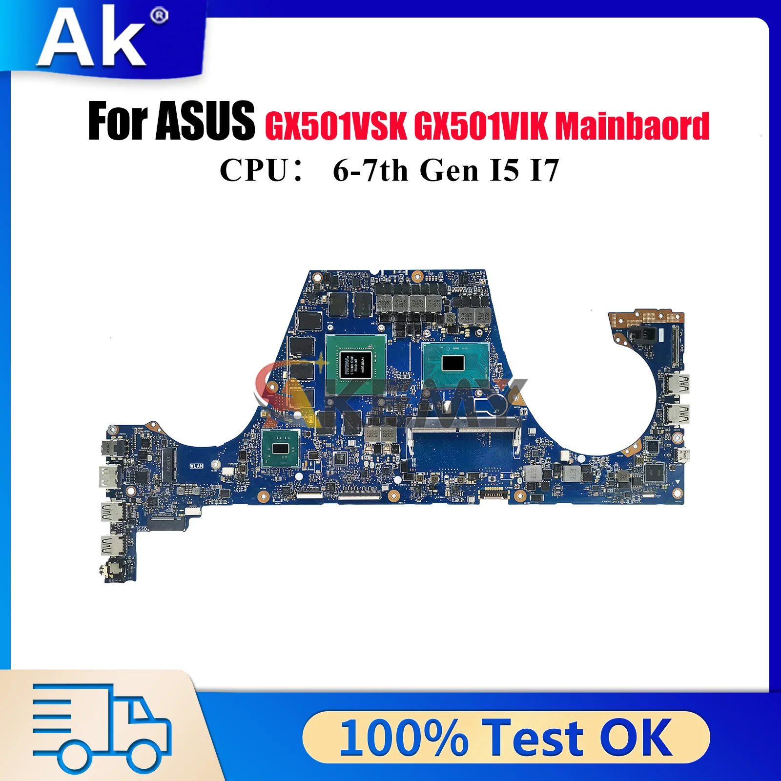 

GX501VIK Материнская плата для ноутбука ASUS ROG Zephyrus GX501VSK GX501VIK GX501V Материнская плата для ноутбука с процессором I5 I7 100% tests OK stk
