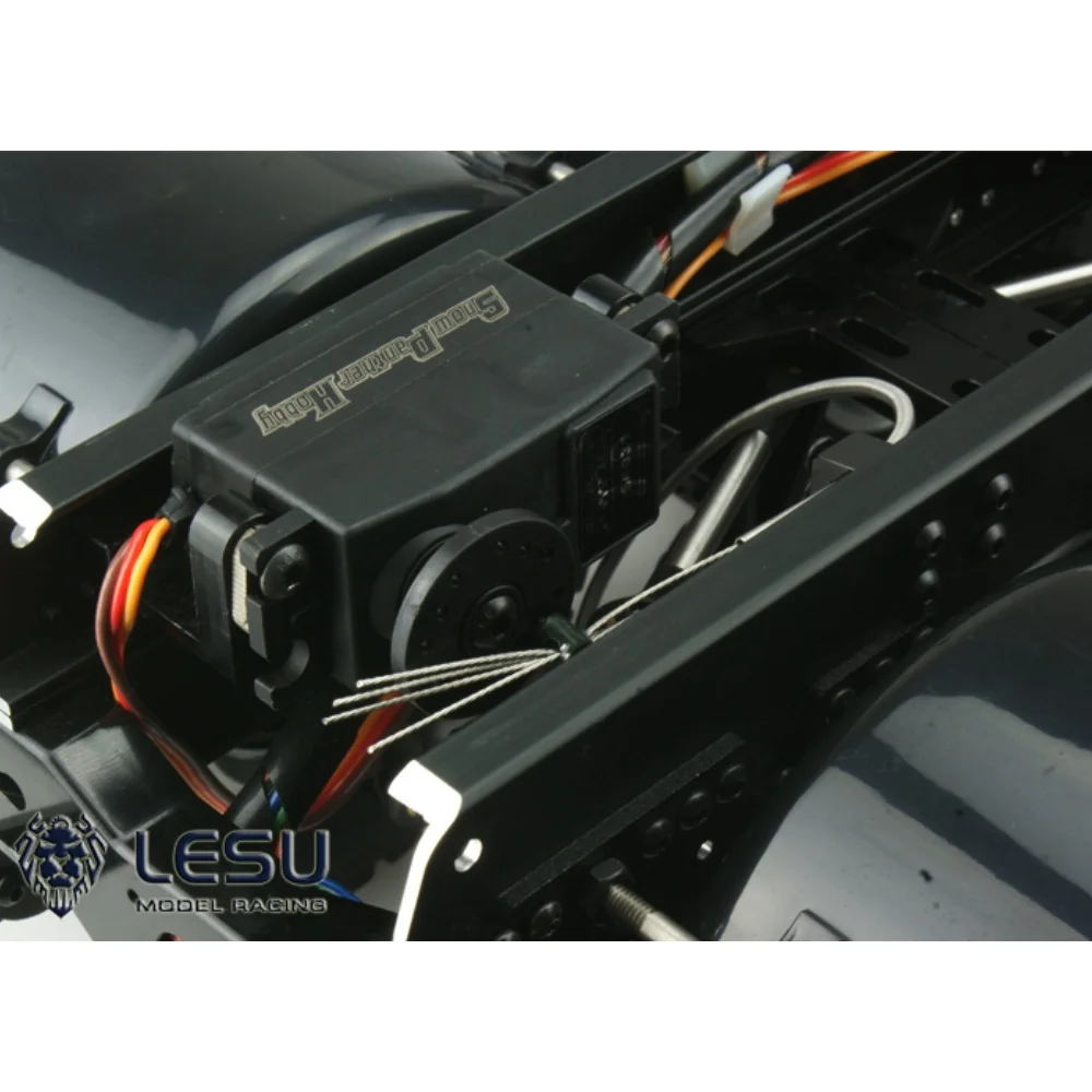 Essieu différentiel serrure Servo serrure Différence support de fil noir G-6024 pour 1/14 Tamiya RC SCANIA homme Lesu Actros pièces de tracteur