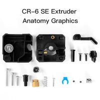 Creality CR-6 SE Extruder Kit, 3D Printer Accessories Upgraded Filament Feed Gear Full Extruder Kit for CR-6 SE/CR-6 Max