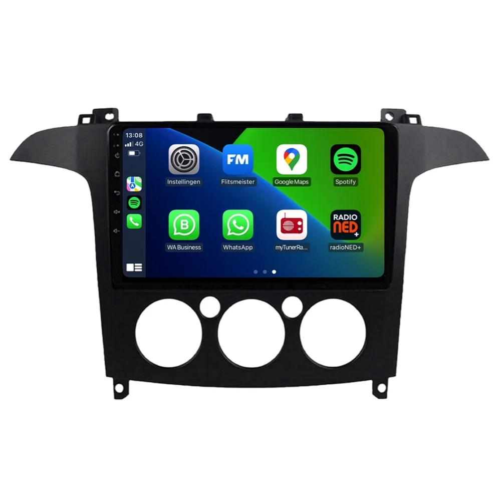 Android 16 Autoradio Multimedia für Ford S-Max 2007 - 2015 Videoplayer Navigation Carplay Qualcomm Head Unit DSP 5G WIFI