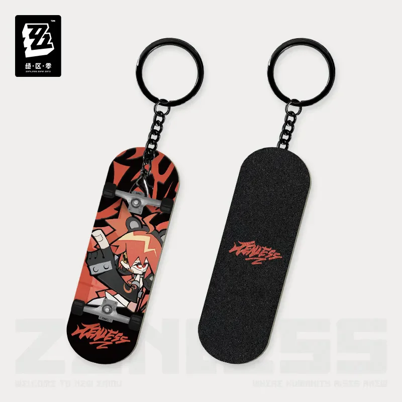 أنيمي Zenless Zone Zero Official Merch miHoYo الأصلي Eridu الإصبع لوح التزلج قلادة مفتاح مشبك Belobog الصناعات الثقيلة