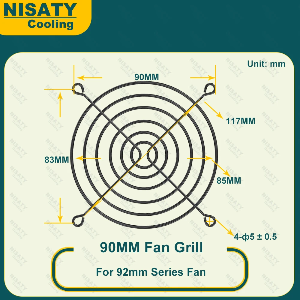 

100 шт., 3,54 дюйма, охлаждающий вентилятор, черная металлическая решетка, крышка компьютера, вентилятор, гриль 90 мм, охладитель процессора, защитная сетка для вентиляторов 9 см AD DC
