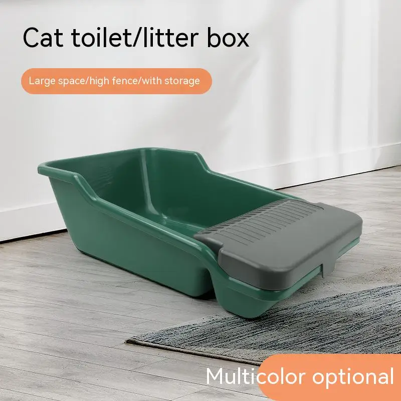 Semi-Enclosed Sandbox for Cats, Anti-Splash Sandbox, Large Space, Detachable, Easy To Clean Toilet, Semi-Enclosed and Odorless,