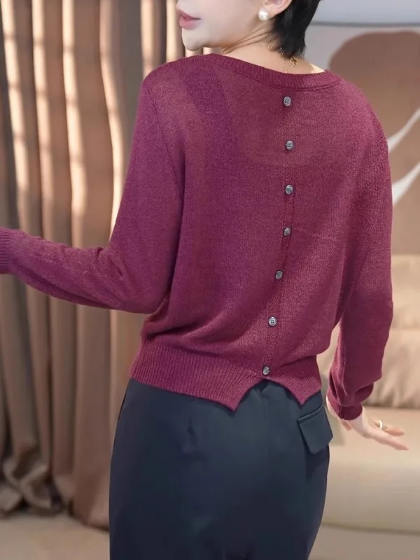 

Faionable Large Size Women's Long Sve Knitted Sweater Spring New Sle Loose Slimming Top Trendy Commute Sle Korean Ve...