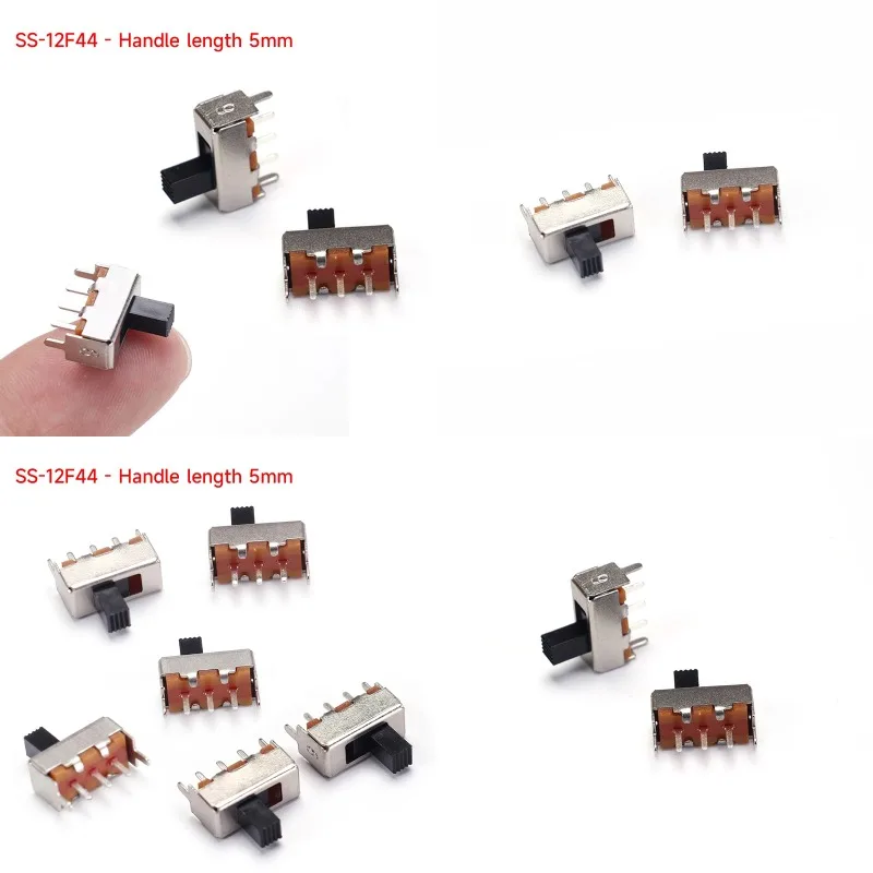 5PCS SS-12F44 Miniature Vertical Power Toggle Switch 5mm Handle Length Mini Slide Switch for Electronics