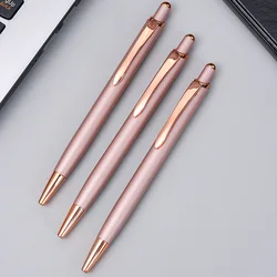 Rose Gold Ballpoint Pen with Aluminum Rod, Classic Metal Jumping Pen, Simple and Atmospheric