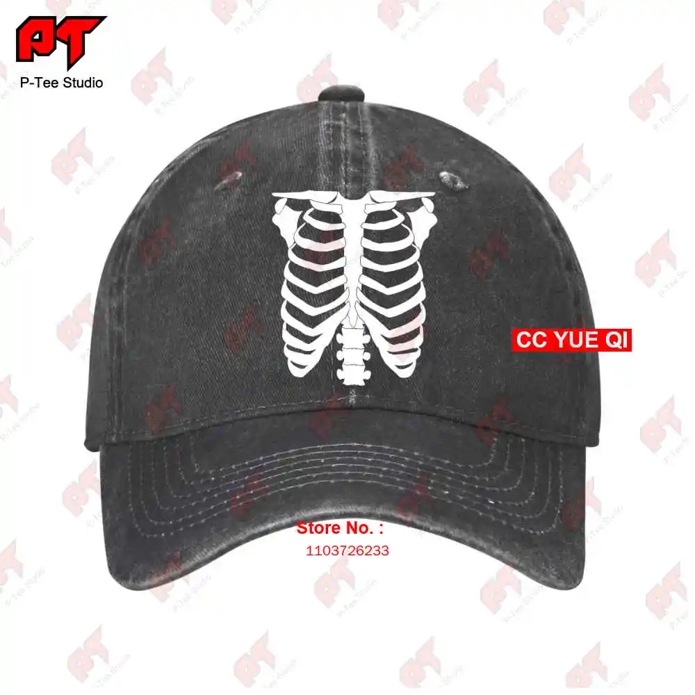 

Bones Skeleton Rib Cage Punk Rock Metal Goth Baseball Caps Truck Cap UF3G