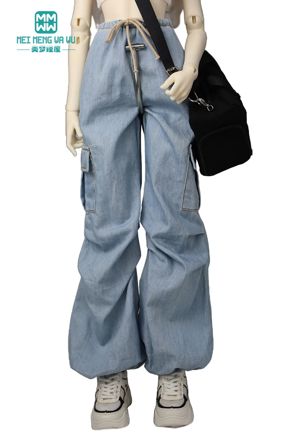 Passend für 43-60cm 1/3 1/4 SD DD BJD Puppenkleidung Modische Arbeitshose Kurzes T-Shirt Mädchen Geschenk – Detail 21