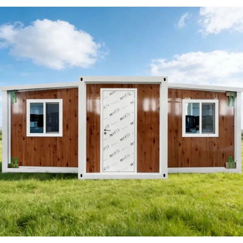 Double Wing Expandable Breathable Farmhouse Design Container Prefab House for Construction Site Office Durable Economic 5 Year