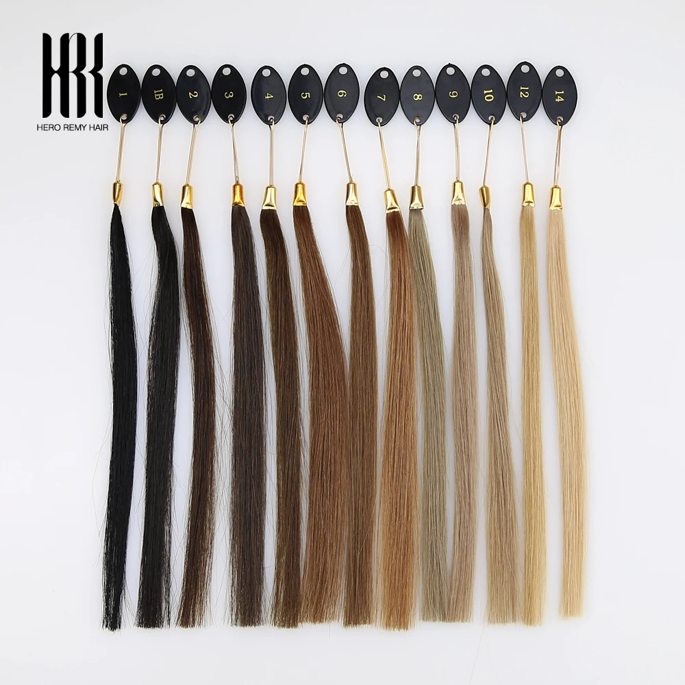 Afbeelding 6: Hero Remy Hair Menselijk haar Kleurringen / kleurenkaartjes 26 kleuren beschikbaar Kan worden geverfd voor salonsample