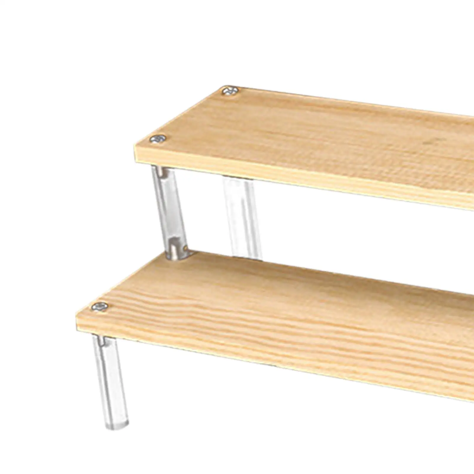 

secretgardenu Wood Shelf Display Shelves Acrylic Display Riser Shelf for Figure