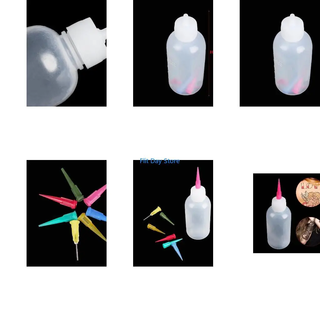 F92C Dispensing Bottle for Glue Motor Oil DIY Mini-Bottles Cake Decor Super Cost-Effective with 7 Nozzles Tool