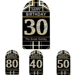 The Great Gatsby Double Sided Arch Cover Background 30 40 50 Glitter Diamond Birthday Party Custom Decorations Studio Props