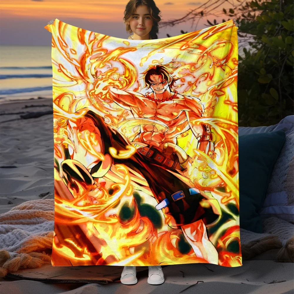 One Piece Anime Pattern Manga Blanket, Couvertures pour lits, Couverture fine, Camping, Salon, Canapé, Canapé de pique-nique, Enfant, Adulte, Populaire