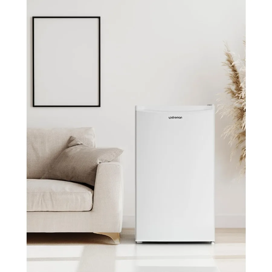 3.2 Cu.Ft Mini Fridge with Freezer Single Door Mini Fridge for Dorm Office Bedroom Adjustable Thermostat Compact Refrigerator w