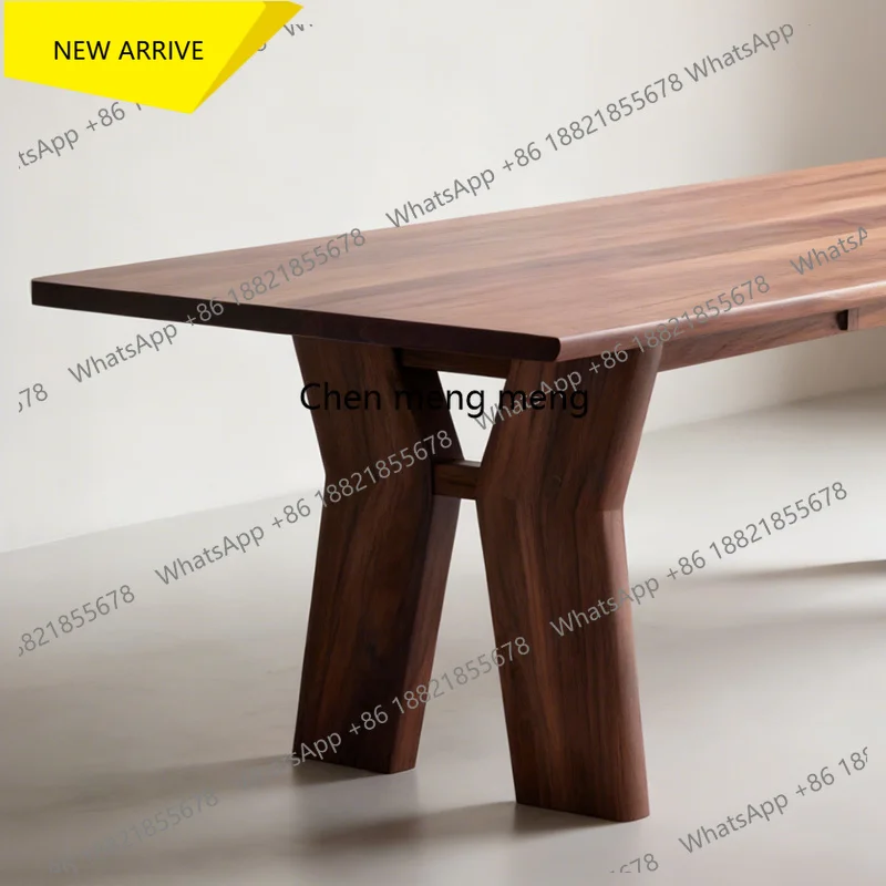 

M138 Solid Wood Dining Table Home High-End Black Walnut Rectangular Dining Table Designer Style Dining Table Living Room New Mod