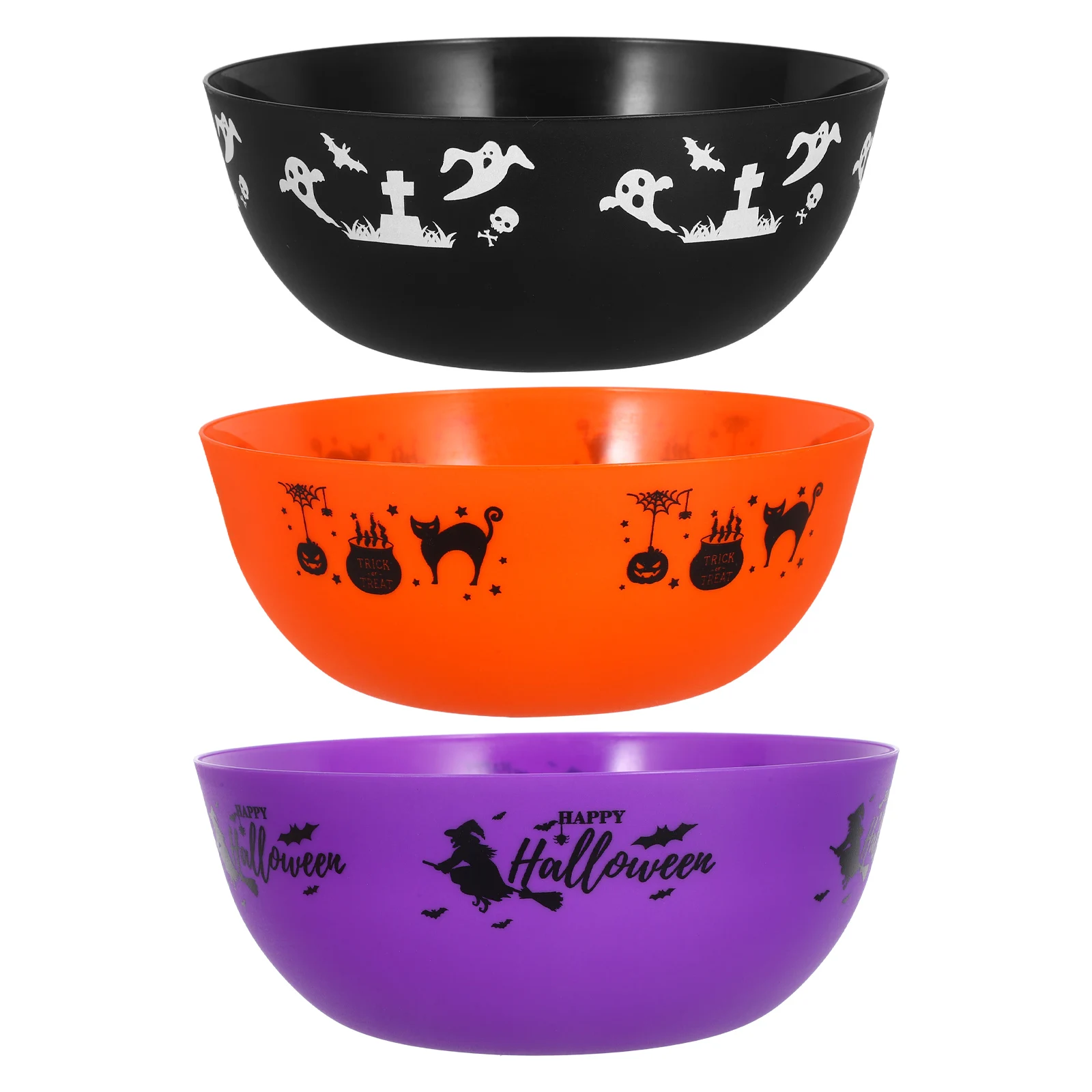 

1/3pcs Halloween Candy Bowl Spooky Reusable Trick-Or-Treat Fruit Salad Bowls Serving Container For Holiday Decorations