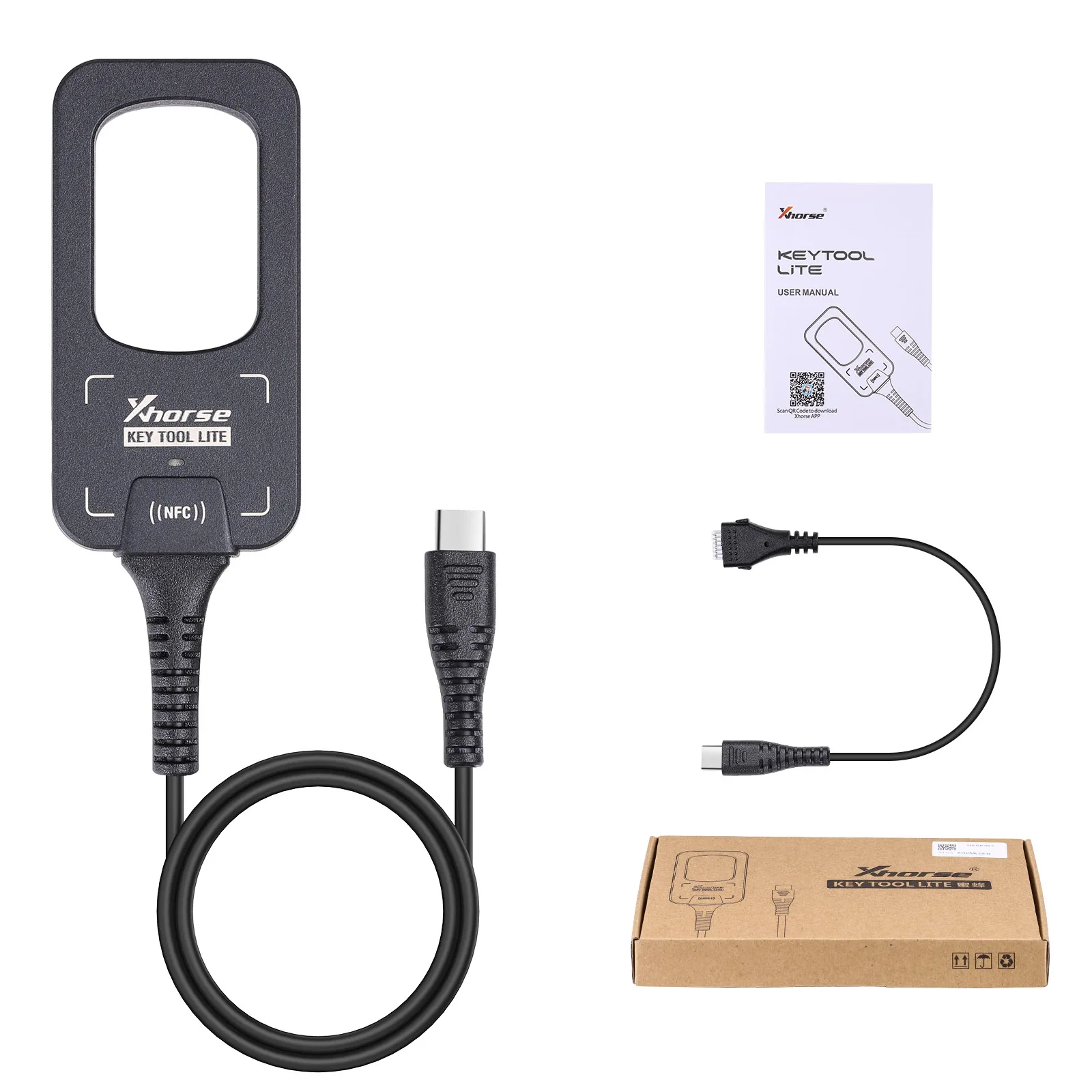 Xhorse VVDI BEE Key Tool Lite Frequency Detection Transponder Clone with 6 XKB501EN Wire Key Support Android with Type C Port